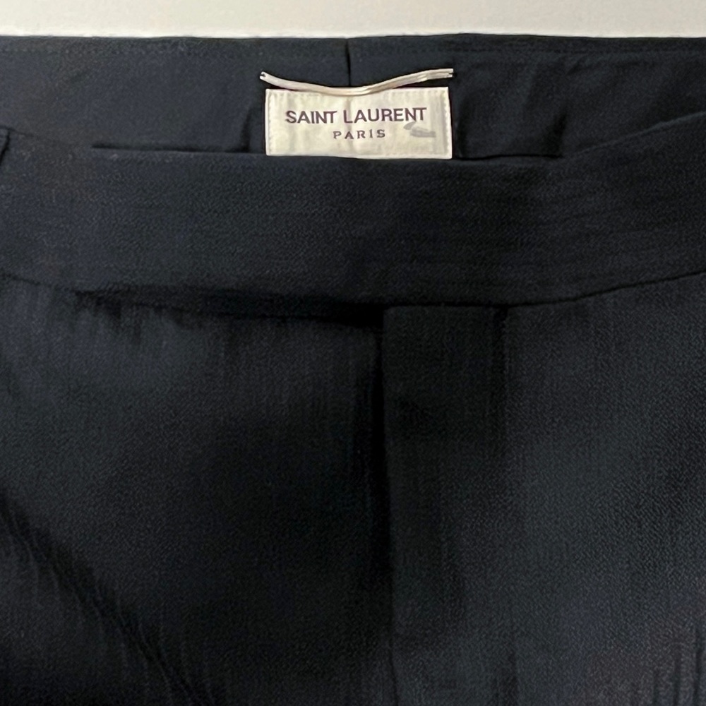 Saint Laurent Paris Black Textured Stripe Dress Pants 54 38/28.5 5 In Hem Italy